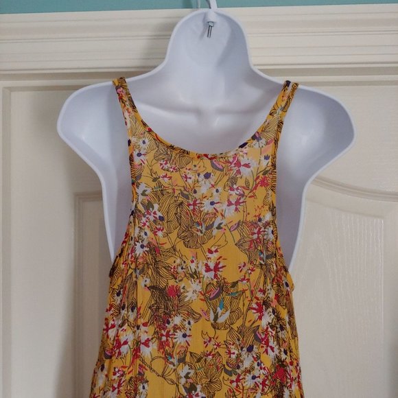 Free People One Yellow/Red/Green Sleeveless Tiered Ruffle Dress XS - Picture 11 of 16